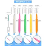 YERSUO 소프트 브레이스 브러시 세트, 70 PCS 치간 브러시, 구강 치아 청소용 치실 머리 50 픽, 박스 포함 20 일회용 이쑤시개 (다양한 크기)... 