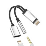 조유잔 126 3.5mm 폰 잭 충전 어댑터 2 in 1 이어폰 컨버터 케이블... MFI 오디오 보조 코드 스플리터 14 13 12 11 프로맥스용 : 골든duffy4