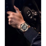 남성 자동 시계 다이아몬드 골격 기계 럭셔리 셀프 와인딩 달 페이즈 캘린더 남성용 방수 손목시계 1 G3176:Gold : 루미모드샵