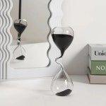 현대적인 블랙 모래시계 모래 타이머 미니멀리스트 책상 장식용 에스테틱 시계 사무실 및 거실용 심플 테이블탑 액세서리, 배터리 필요... 