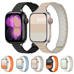 여성용 슬림 실리콘 스트랩 마그네틱 스트랩 애플 워치 S11 10 46/42mm 45mm 44 38mm 40mm 41mm 42mm iWatch SE 9 8 7 6 5 4 3 2... 