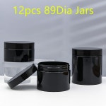 12개/세트 250ml 89mm 직경 빈 플라스틱 블랙 크림 항아리 PET 병 화장품 포장 냄비 캡 : 노드커머스-