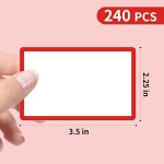 GJPINIIYI 240개 이름표 스티커가 빨간 테두리 라벨 3 5x2 25 붙은 스티커는 보관함, 학교 교실 이동 포장 및 우편 발송용 스티커입니다... 