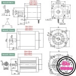 샤프트 모터 AC80-240V 드라이버 키트 3 상 Nema34 스텝퍼 4.5/8.5/12/16/20/24/35/50Nm 14/19mm EC3522 : 베스트77스토어2