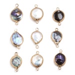 2PC 담수 진주 펜던트 쥬얼리에 대한 트렌디 DIY 액세서리 더블 커넥터 팔찌 만들기 : 유니온트레이드