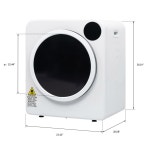 버튼 가정 제어 전기 이상적임 텀블 Cu 기숙사 의류 소형 22 스틸 하중 흰색에 건조기 세탁 휴대용 RV 욕조 Ft 스테인리스 아파트 2LBS 13... 