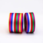 일곱색깔 색동 원단리본 한복머리핀재료 : 가배리본