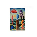 핸드페인팅 초현실 풍경 인물 조형 상징주의 모던 아트액자 60x90cm 수작업 캔버스유화 : 예가아트