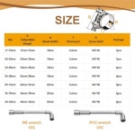 zDwfDc 33PCS 17-43mm 7사이즈 T-볼트 호스 클램프 스테인리스 스틸 헤비 듀티, M8 및 M10 렌치 DD038-KIT 48-51mm : 포멜로샵123