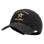 e4Hats.com 미군 퇴역 군인 자수 워싱 솔리드 안료 염색 면 트윌 황동 버클 Black One Size : 친절한형제몰