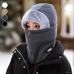 보들퍼 지퍼 후드워머 후리스 모자 겨울 4in1 후드넥워머 목도리 06WFGDQ3M2 : 다줌스토아