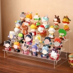 1개 다기능 아크릴 계단형 수납 선반 투명 블라인드 박스 및 전시 인형 스탠드 피규어 : 더베스트바이어-