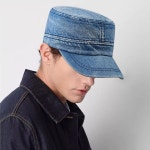 이힌 데님 생도 아미 캡 워싱 군용 모자 여성 남성용 플랫 Black : 친절한형제몰