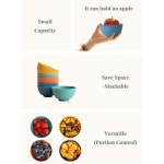 HOMIENLY 밀짚 작은 그릇, 깨지지 않는 사용 조절용 요거트, 283.5G(10온스) 간식, 8개, 양 (멀티) 세척기 식기 주방용 가능, 디저트 전자레인지... 