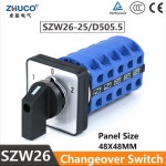 ZHUCO SZW26/LW26 25 5 상 전기 노브 선택기 캠 체인지 오버 스위치 25A D505 5 1 0 2 : 소루비직구
