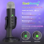 ZealSound 무선 마이크, PC Android 휴대폰 무선 콘덴서 데스크톱 마이크, 음소거 에코 모니터 팟캐스트, ASMR, 게임, 유튜브 비디오 /K66... 