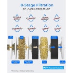 싱크 워터 필터 하에서 워터드롭 TSB 8 레이어, 필터링 시스템 전용 수도꼭지, NSF / ANSI 42 인증 요소로 PFAS, PFOA PFOS, 불소, 염소... 