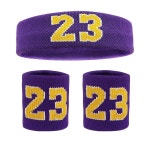 남성용 여성용 스포츠 스웨트밴드 수분 흡수 헤드밴드 손목 밴드 부드럽고 운동용 타월 스웨트 농구 테니스 F8156 퍼플 옐로우 23... 