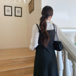 포엣 벨트 레이어드 뷔스티에 롱 원피스 A1088 : 어썸하비