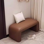 울담채 | 북유럽 부클 벤치 현관 의자 매장 탈의실 체어 가죽 PU 가죽 브라운 - 길이 150cm : 스타플레이스3