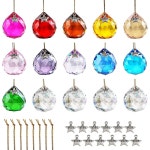 루리키기프트 15Pcs 멀티 컬러 크리스탈 볼 2025 매달린... 발렌타인데이 윈도우 파티 홈 웨딩 데코(30mm) 13pcs(20 30 40mm) : amazing003