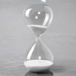 원형 60분타이머 화이트 유리모래시계 시계선물 : 핑거프리