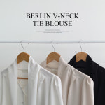 베를린 브이넥 타이 블라우스 A1095 : 어썸하비