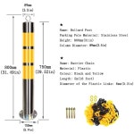 볼라드 스틸 전용 훅이 650mmhx76mmd(25.6인치hx3인치))(사이즈 있는 표지판, 주차용 콘(사이즈 콘 주차 800m) 세이프티 배리어와 s... 