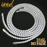 호환 3/4/5mm 316L 아이스 스테인레스 스틸 테니스 체인 다이아몬드 지르콘 아웃 링크 초커 남성 여성 패션 힙합 쥬얼리 : 바람겨리