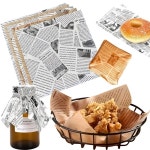 100Pcs/200Pcs 신문 스타일 포장지 기름 방지 샌드위치 버거 및 빵에 적합 가정용 사용에 : 반월스토어3