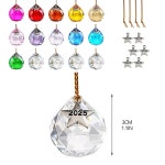 루리키기프트 15Pcs 멀티 컬러 크리스탈 볼 2025 매달린... 발렌타인데이 윈도우 파티 홈 웨딩 데코(30mm) 13pcs(20 30 40mm) : amazing003