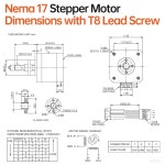 YEJMKJ 네마 17 스테퍼 모터 TR8x8 310mm, T8 리드 스크류 1 8 u200C u200C 2 상 고토크 0 44Nm 62 31온스 인치 바이폴라 7A 7 40mm... 