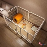 귀여운 단철 가드레일 울타리 켄넬 애완용품 심플 강아지 플레이펜 소형 중형견 테디 코기 격리문 : 요물창고