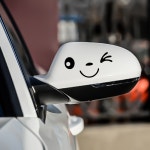2pcs 반사 귀여운 미소 자동차 스티커 백미러 스타일링 만화 웃는 눈 얼굴 데칼  대 한 : 스팟쿡