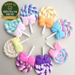 DIY 장식 수제 재료에 대 한 10 개/몫 활 사탕 롤리팝 폴리머 클레이 카보 숑 플랫 백 : 이십오룡산업