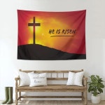 에스터 이벤트를 위한 상승 태피스트리 부활절 테마 십자가 배경 벽걸이 침실 벽 장식 거실 기숙사 48 L x 36 W T2-C0304 : 모코모코하우스
