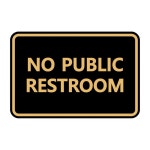 간판 바이리타 클래식 액자 공중화장실 없음 블랙 골드 미디엄 1팩 : 노베어1