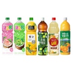 [한번에먹자] 1.5L 과즙음료 6종 1개씩 코코팜피치+코코팜포도+미닛망고+초록매실+갈배+제주감귤 총6개입 : 마시자닷컴