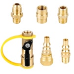 프로판 퀵 커넥트 피팅 어댑터 - 저압 가전 및 RV 커넥트/분리를 위한 1/4인치 남성 NPT 풀 플로우 플러그 3/8인치 플레어 키트 : 제이데일리마켓