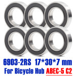 6903-2RS 베어링 17x30x7mm 6 개 ABEC-5 17 30 7 6903RS 자전거 허브 용 베어링 전방 후방 허브 휠 : 제스109