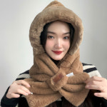 소프트퍼 후드 머플러 겨울귀마개모자 일체형목도리 여자겨울목도리 후드머플러 후디목도리 방한털모자목도리 후드형목도리 후디머플러... 