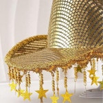 패셔너블한 서부 카우보이 모자 태슬 장식 가을 겨울 넓은 챙 파티 공연용 폴리에스터 원단 : 달콤푸딩