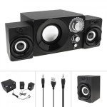 데스크탑 TV PC용 3.5mm 오디오를 갖춘 Lsrskkmn 11W 서브우퍼 휴대용 음악 USB 컴퓨터 스피커 : 준샵.