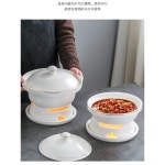 보온 접시 캔들 디너 보온등 아이스 워머 미니화로 내열 전등 웨딩홀 유리 스토브 가정용 1 화이트 9인치 국그릇 뚜껑포함 장성로 1 : 쇼핑메이트샵