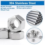 VMUTER 육각 너트 178팩 6 32 8 3/8 A2 -16 1/4 304 -20 M3 : 스스가.