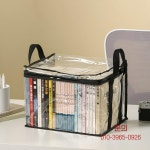 1/2pcs 접이식 책 상자 학생 기숙사 교실 정리함 투명 방수 가정용 보관 : 블루상사1