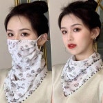 햇빛 차단 가리개 플라워 쿨 마스크 등산 골프 얼굴 : 홍이네잡화