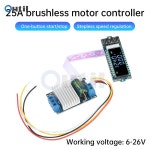 DC 6-26V 300W 25A 브러시리스 모터 컨트롤러 BLDC 3상 드라이브 보드 폭력 팬 DIY 무단 변속 조절 ON-OFF : 69프라임무역