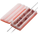 꼬치 케밥 메이커 바베큐 스트링거 박스 기계 쇠고기 돼지 고기 야채 스트링 그릴 액세서리 single row : 리비온1