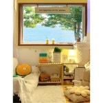 기숙사 풍경 배경천 침실 머리맡 벽면 장식 벽걸이 패브릭 터 가림막 창밖 푸른 산 100X75cm : 리치쉽-ReachShip